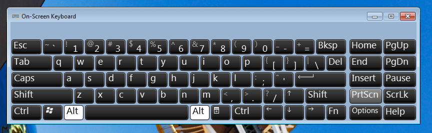 Alt + Prt Scr on Windows Keyboard