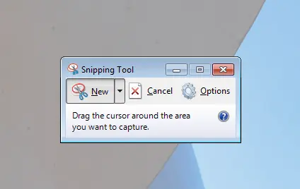 Capture Screenshot with Snipping Tool in Windows 7