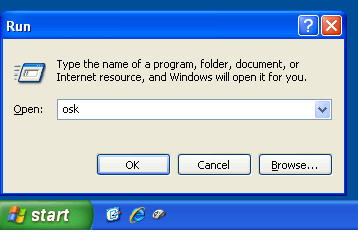 Launch OnScreen Keyboard on Windows XP