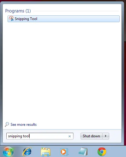 Locate and Launch Snipping Tool to Capture Screenshot in Windows 7
