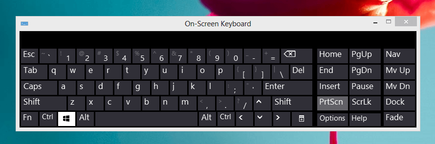 Windows Key and Prt Scr Key on Windows 8 to Take Screenshot